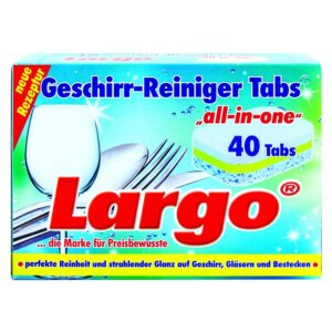 LARGO All-in-One Geschirr-Reiniger Tabs – 40 Tabs à 20 g mit Klarspüler
