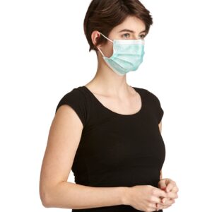 Mundschutz, mit Gummischlaufe, 3-lagig, glasfaserfrei, mit Nasenbügel, VE: 2000 Stück (50er-Boxen)