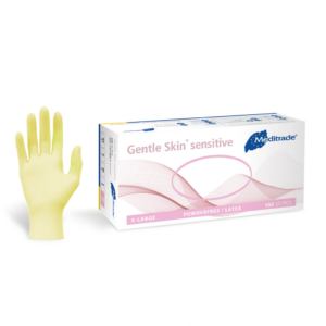 Meditrade Gentle Skin® Sensitive Untersuchungshandschuhe Latex Medizinische Einmalhandschuhe Lebensmittelgeignet puderfrei