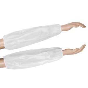 Einweg Armstulpen aus PE-Folie, weiß, 45 cm lang, flüssigkeitsdicht, Gummizug, CE Kat. I, VE: 1000 Stück