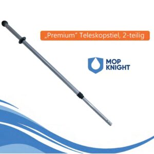 Premium Teleskopstiel 2-teilig Aluminium mit ergonomischen Handknauf + doppelte Dreharretierung 100cm - 150cm