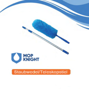 Staubwedel Mikrofaser blau + Teleskopstiel aus Aluminium (bis 120 cm)