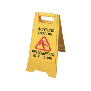 Warnschild in Signalgelb Deutsch & Englisch ACHTUNG RUTSCHGEFAHR CAUTION WET FLOOR