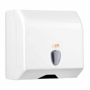 ZetMatic® Handtuchspender aus Kunststoff weiß & klein ZZ V Falzung abschließbar Maße 29,0 x 29,5 x 16,5 cm
