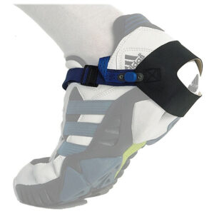 ESD Fersenband mit Clipverschluss, schwarz – 1 MOhm Ableitwiderstand, für Straßenschuhe mit flachem Absatz, VE 1 Stück