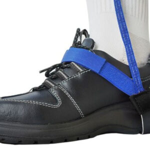 ESD Fersenband mit Klettverschluss, blau/schwarz – 1 MOhm Ableitwiderstand, für Straßenschuhe mit flachem Absatz, VE 1 Stück