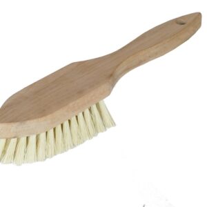 Eckenbürste mit Kurzem Stil & Naturfaser-Rundbart – Kompakte Bürste für gründliche Reinigung von Beton