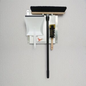 Strukturheld® Industry Standard Set – Profi-Saalbesen mit Rosshaar-Kunstborstenmix (40 cm) + Kehrschaufel & Teleskopstiel schwarz (80–140 cm) für glatte Böden