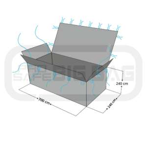 ProSafe Container Bag 650x240x115 cm, beschichtet, mit Deckel & Kranöse, ohne Aufdruck, 30 % recycelt