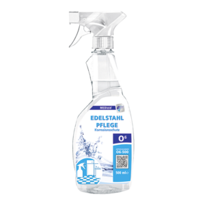 Meditrade MEDIzid© O6 Edelstahlpflege Reiniger Pflegeformel 500 ml | für zur Oberflächenpflege in Küchenbetrieben wie zum Beispiel Gastronomie, Hotellerie, Industrie