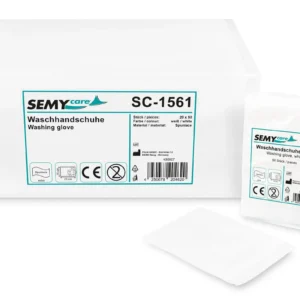 B2B Einmal-Waschhandschuhe aus Spunlace-Vlies lintfrei, versetzte Eingriff-Öffnung weiß, 15x23 cm, Regulär, Extra, Einheitsgröße | Praxis, Klinik, Privatgebrauch | in Praxen und Kliniken