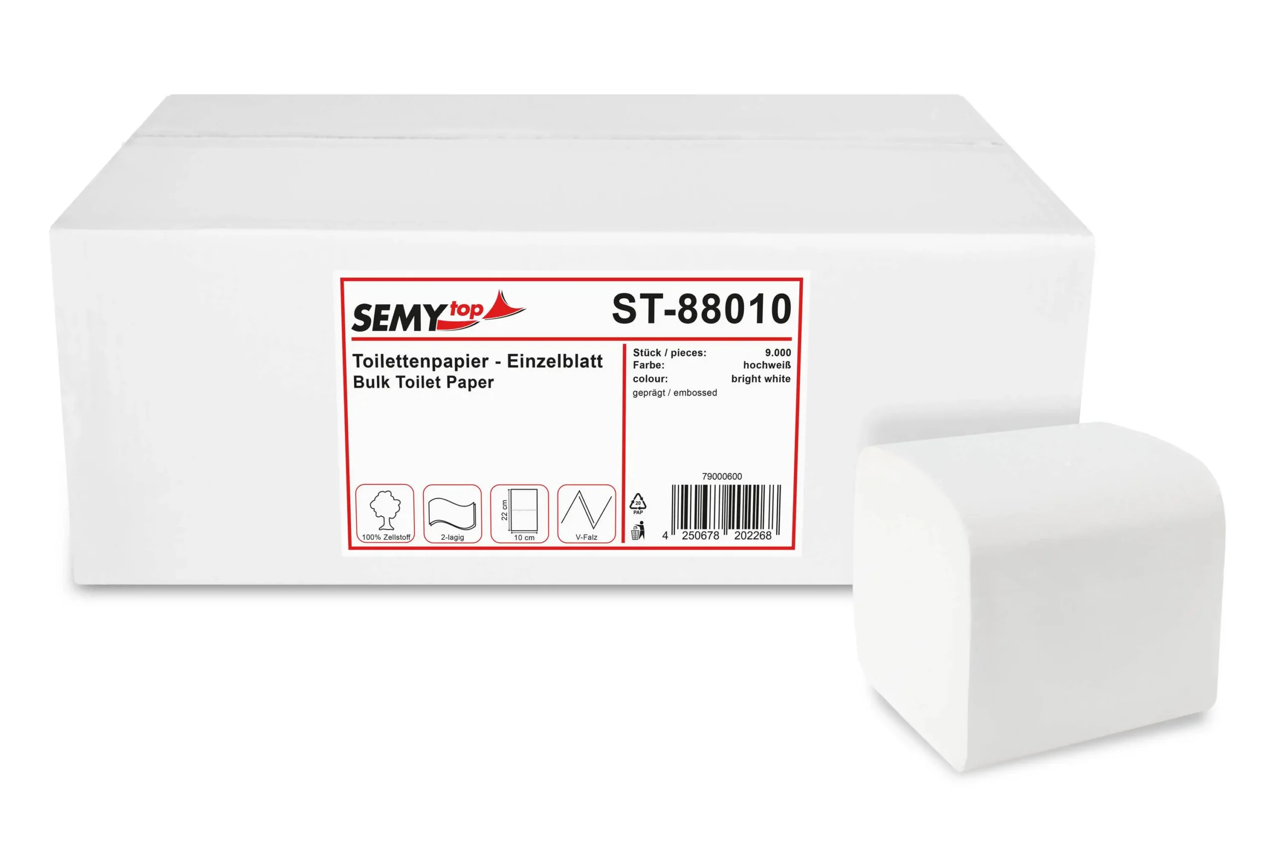 B2B Toilettenpapier Einzelblatt 2-lagig hochweiß V-Falz | 10x22 cm | Waschräume in Praxen und Kliniken, Bürogebäude, öffentliche Einrichtungen | im Sanitärbereich eingesetzt B2B Toilettenpapier Einzelblatt 2-lagig hochweiß V-Falz | 10x22 cm | Waschräume in Praxen und Kliniken, Bürogebäude, öffentliche Einrichtungen | im Sanitärbereich eingesetzt