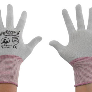 ESD Handschuhe mit beschichteten Handflächen – PU-beschichtet, atmungsaktiv, nahtlos, antistatisch, Größe XS, verschiedene Bündchenfarben