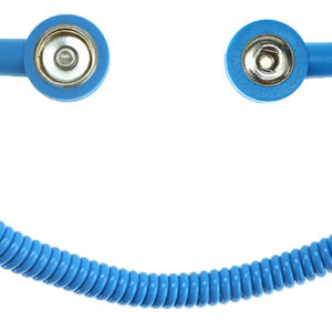 ESD Spiralkabel 2 Mohm 1,8 m 3/10 mm Druckknopf schwarz geprüft BGI 818:2001