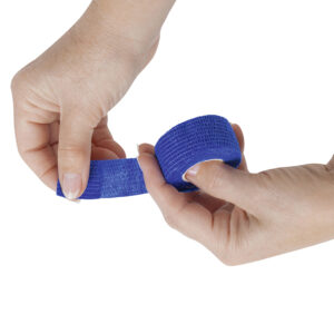 Meditrade BeeSana SafeCut Elastischer Fingerverband – Ruhigstellung, leichte Stütze & Kompression – Erste Hilfe bei Finger- und Gelenkverletzungen | Blau, 2,5 cm x 4,5 m
