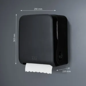 B2B Handtuchspender Autocut Spender aus Kunststoff, weiß matt Autocut-Funktion, Füllstandskontrolle 290 x 363 x 220 mm | Hygienespender für Sanitär- und Badbereiche in Praxen und Kliniken | Wandmontage im Sanitärbereich