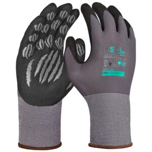 Hi5 X Basic Handschuhe 4131X – 15G Nylon/Spandex mit Nitril-Mikroschaumbeschichtung (Noppen), abriebfest, atmungsaktiv, Ökotex-zertifiziert, VE 120 Paar