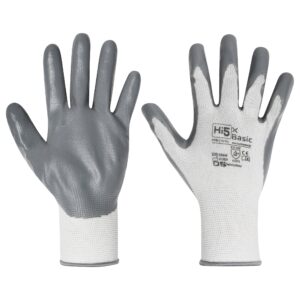 Hi5 X Basic Handschuhe 4121X – 13G Polyester mit glatter Nitrilhandfläche, leicht, atmungsaktiv, guter Griff & Sensibilität, für Öl & Gas, Bau, Landwirtschaft, VE 120 Paar