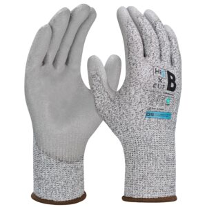 Hi5 X Cut Schnittschutz Handschuhe 4X42B – 13G Schnittschutz Level B/A2, PU-beschichtet, hoher Grip, ideal für Montage & Stahlindustrie, VE 120 Paar