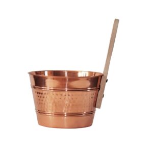 Warda Aufgußeimer für Sauna, Wellness und Spa aus Kupfer 4l in 1Stk | robustes Design, geeignet für professionelle Anwendung, Hotel und Therme