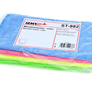 B2B Mikrofasertücher aus Mikrofasern 4-farbig vorsortiert, blau/rot/gelb/grün, 25 x 12 Stück, waschbar bis 60 °C, trocknergeeignet | 32x32 cm, Extra | Praxis- und Klinikreinigung | in Praxen und Kliniken