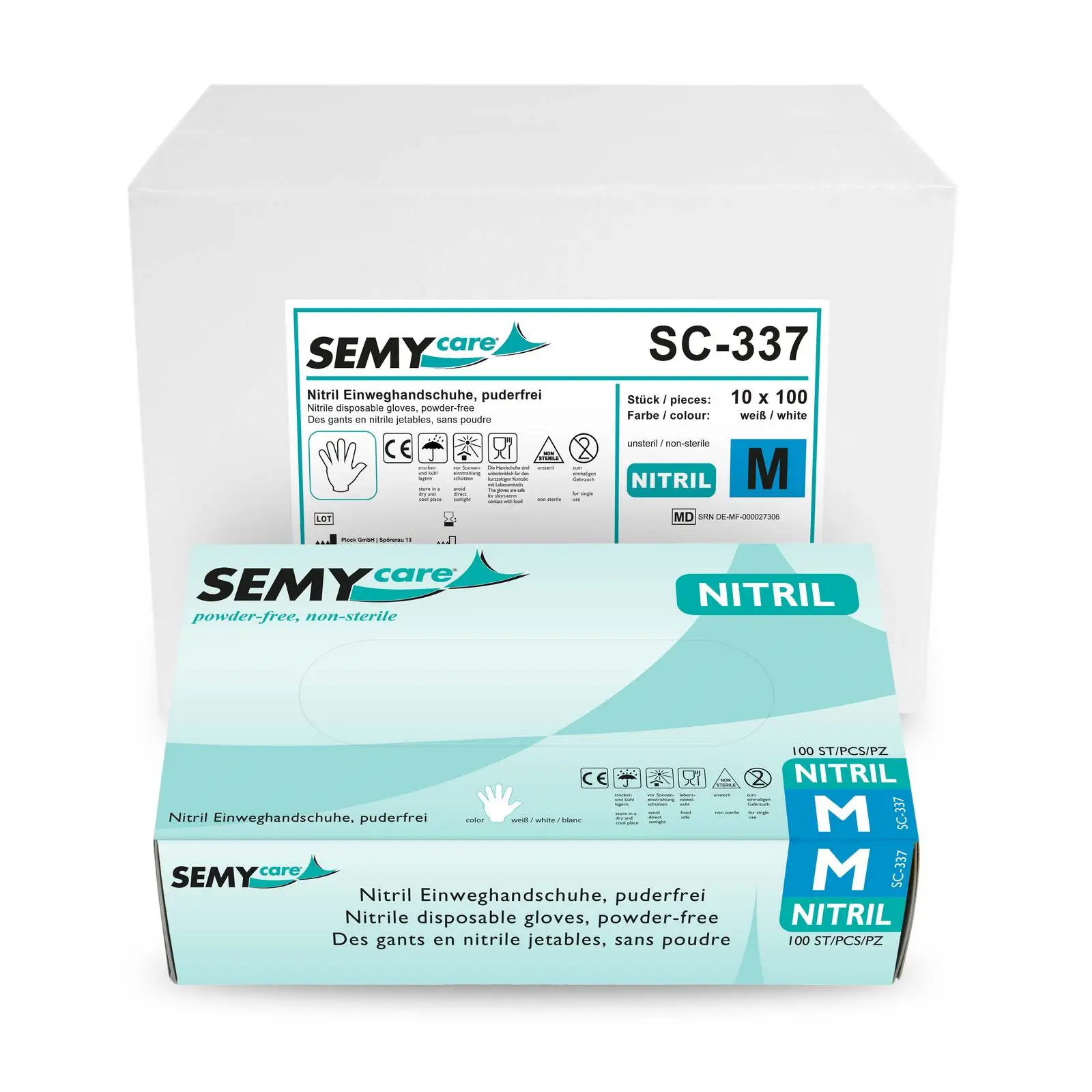 B2B Nitril-Einweghandschuhe | Latexfrei | weiß, puderfrei, texturiert, Rollrand | EN 455; 10 x 100 Stück | für Tests in Einrichtungen wie Arztpraxen & Kliniken B2B Nitril-Einweghandschuhe | Latexfrei | weiß, puderfrei, texturiert, Rollrand | EN 455; 10 x 100 Stück | für Tests in Einrichtungen wie Arztpraxen & Kliniken