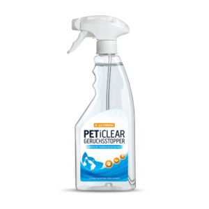 Ultrana PETiCLEAR Geruchsentferner – antibakteriell, fleckenfrei & geruchsneutralisierend | wirkt sofort bei Katzenurin, Erbrochenem, Abfall & organischen Rückständen