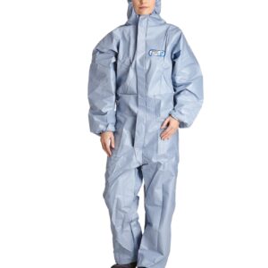 ProSafe® 2 Schutzoverall, blau, mikroporöse Filmmembran, antistatisch, Kapuze, Gummizug an Armen, Beinen und Taille, CE Kategorie III, Typ 5B/6B, VE 50 Stück