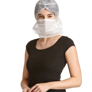 ProSafe Astronautenhaube mit Mundschutz, 2-lagig, PP-Spinnvlies, latexfrei, CE Kat. I, weiß, VE 1000 Stück