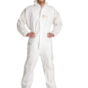 ProSafe® MP Schutzoverall – mikroporöse Filmmembran, CE Kat. III Typ 5+6, partikeldicht EN 13982-1, spritzdicht EN 13034, antistatisch EN 1149-5, Schutz vor radioaktiven Partikeln EN 1073-2, weiß, VE 50 Stück