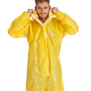 ProSafe® XP3000 Chemikalienschutzanzug, gelb, polymerbeschichtet, abgeklebte Nähte, doppelte Reißverschlussabdeckungen, Daumenschlaufen, CE Kat. III Typ 3B/4B/5B/6B, antistatisch, VE 20 Stück