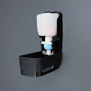 B2B Hygienespender Black & White Seifenspender 500 ml nachfüllbar und Füllstandskontrolle und Weiß matt | Praxis-Wartezimmer, Kliniken, Öffentliche Einrichtungen | in Praxen und Kliniken