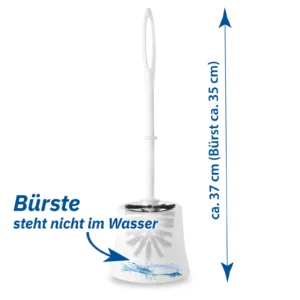 B2B Stand-WC-Topfgarnitur Kunststoff mit weißem Stiel und schwarzem Bürstenkopf robust | für Reinigung in Waschräumen in Büros, Hotels, Kliniken