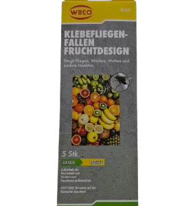 Dezente Fensterfliegenfalle mit Blumenmotiv für Gastronomie & Handel.